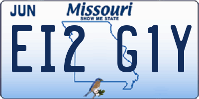 MO license plate EI2G1Y