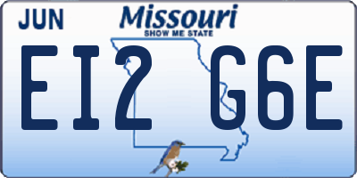 MO license plate EI2G6E