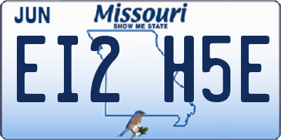 MO license plate EI2H5E