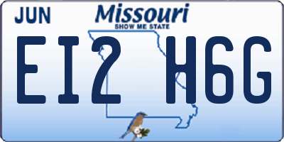 MO license plate EI2H6G