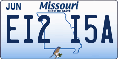 MO license plate EI2I5A