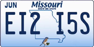 MO license plate EI2I5S