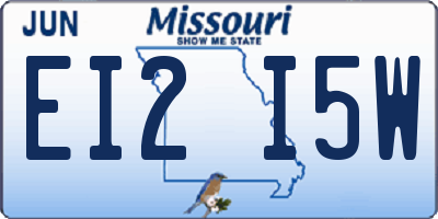MO license plate EI2I5W