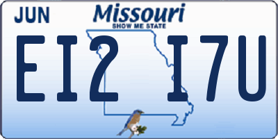 MO license plate EI2I7U