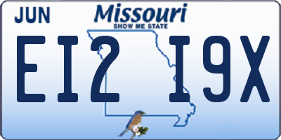 MO license plate EI2I9X