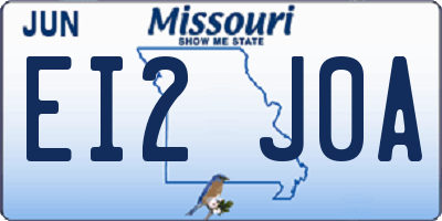 MO license plate EI2J0A