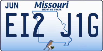 MO license plate EI2J1G