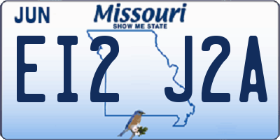 MO license plate EI2J2A