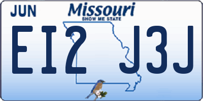 MO license plate EI2J3J