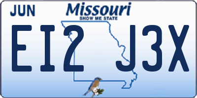 MO license plate EI2J3X