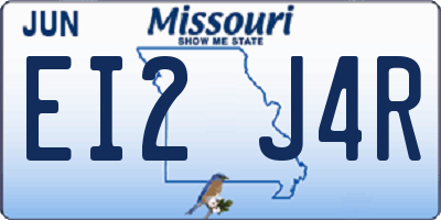 MO license plate EI2J4R
