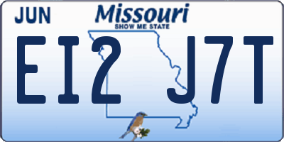 MO license plate EI2J7T