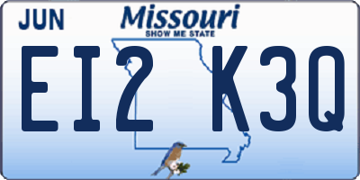 MO license plate EI2K3Q