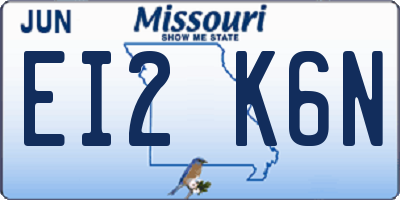 MO license plate EI2K6N