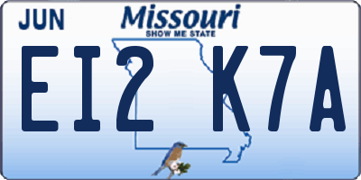 MO license plate EI2K7A