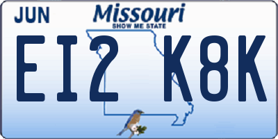MO license plate EI2K8K