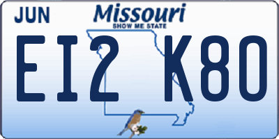 MO license plate EI2K8O