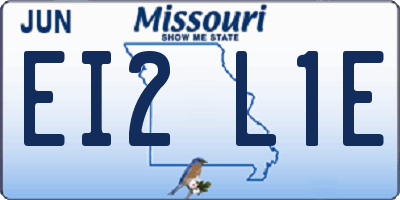 MO license plate EI2L1E