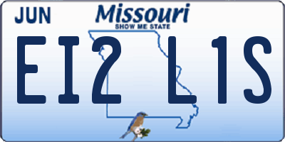 MO license plate EI2L1S