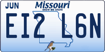MO license plate EI2L6N