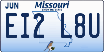 MO license plate EI2L8U