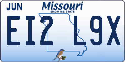 MO license plate EI2L9X