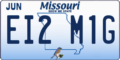 MO license plate EI2M1G