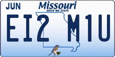 MO license plate EI2M1U