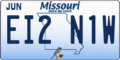 MO license plate EI2N1W