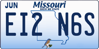MO license plate EI2N6S