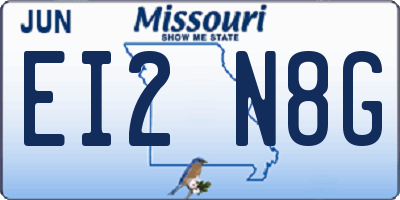 MO license plate EI2N8G