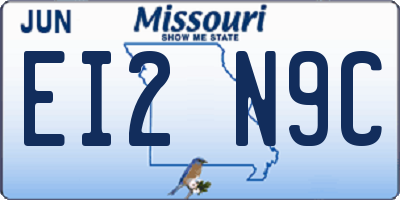 MO license plate EI2N9C