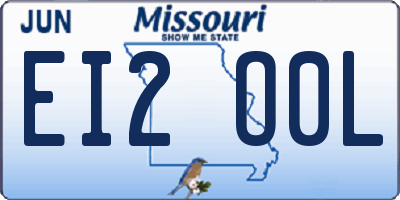 MO license plate EI2O0L