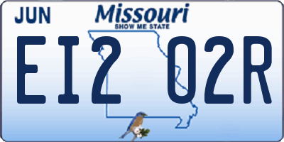 MO license plate EI2O2R