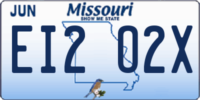 MO license plate EI2O2X
