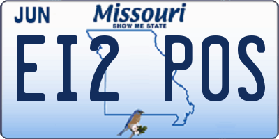 MO license plate EI2P0S