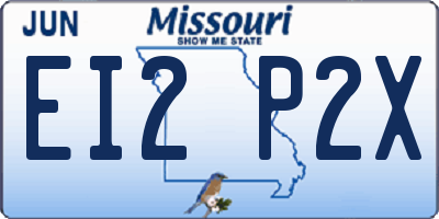 MO license plate EI2P2X