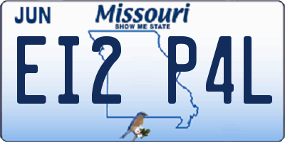 MO license plate EI2P4L