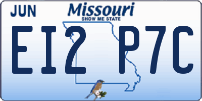 MO license plate EI2P7C