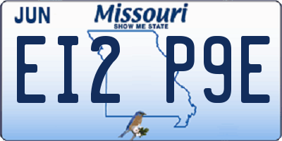 MO license plate EI2P9E