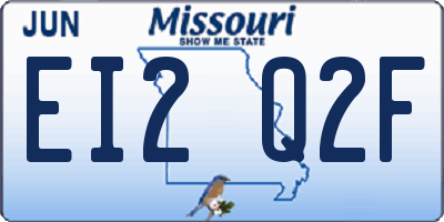 MO license plate EI2Q2F