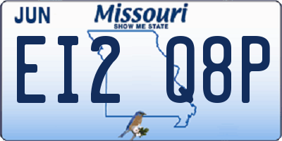 MO license plate EI2Q8P