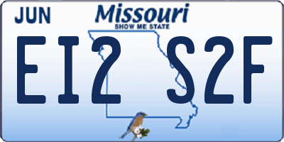 MO license plate EI2S2F