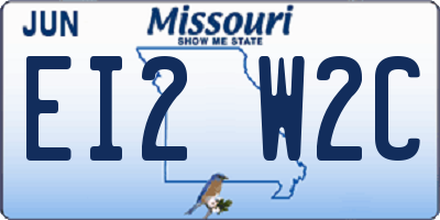 MO license plate EI2W2C