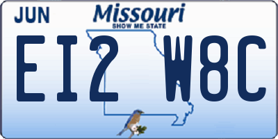 MO license plate EI2W8C