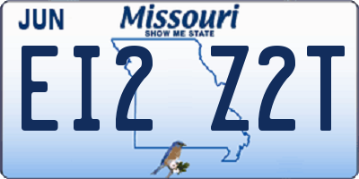 MO license plate EI2Z2T