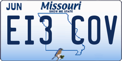MO license plate EI3C0V