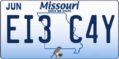 MO license plate EI3C4Y