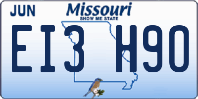 MO license plate EI3H9O