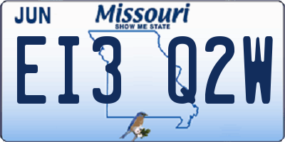MO license plate EI3Q2W